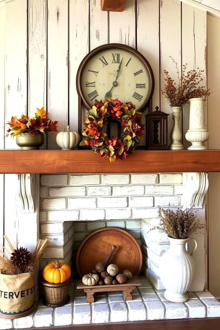 Vintage Farmhouse Charm - 22 Fall Mantel Decor Ideas