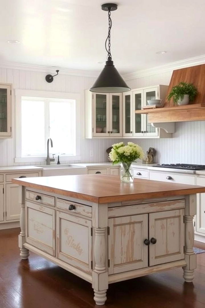 Vintage Farmhouse Elegance - 22 kitchen island decor ideas