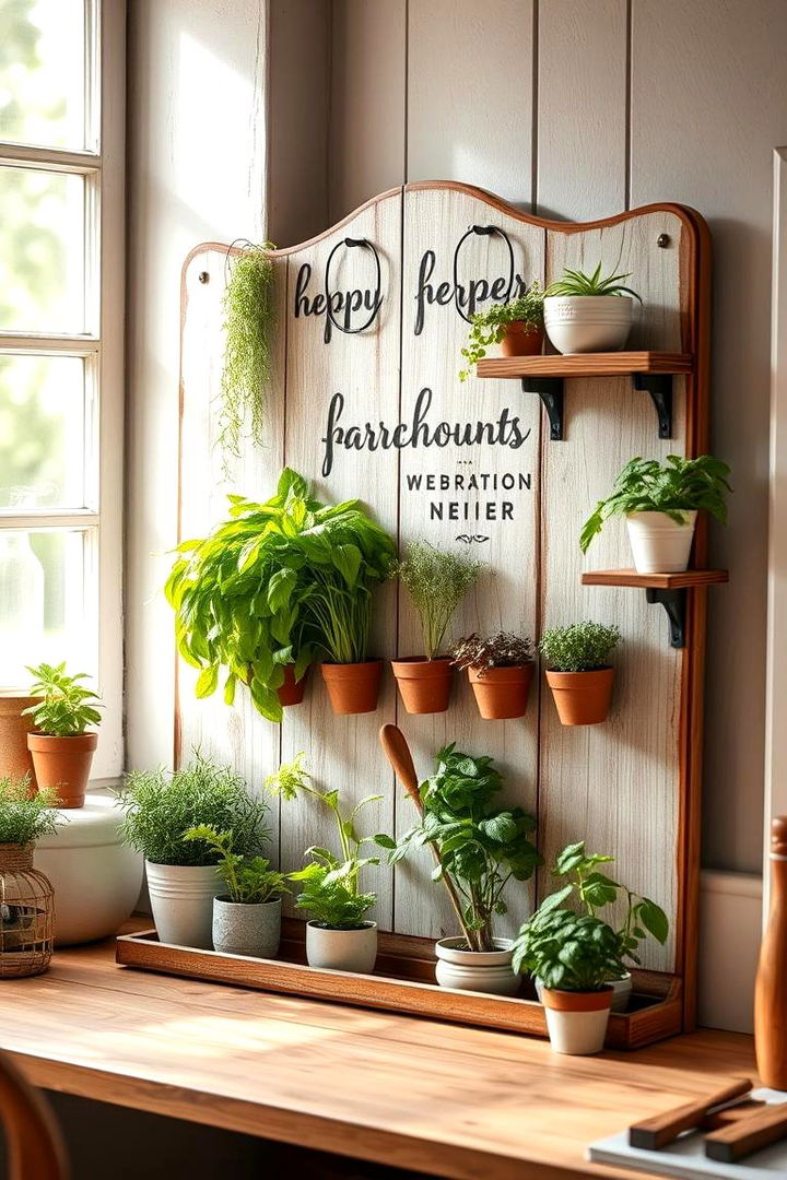 Vintage Farmhouse Herb Board - 22 Rustic Wall Decor Ideas