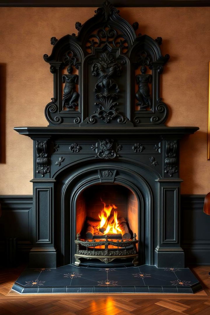 Vintage Fireplace Charm - 22 Gothic Living Room Ideas