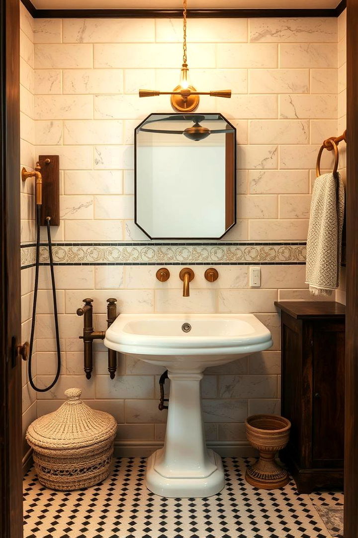 Vintage Fixtures with Contemporary Twist - 22 Modern Farmhouse Bathroom Ideas