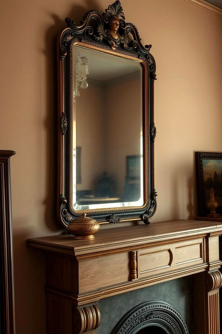 Vintage Flair - 22 Mirror Over Fireplace Ideas