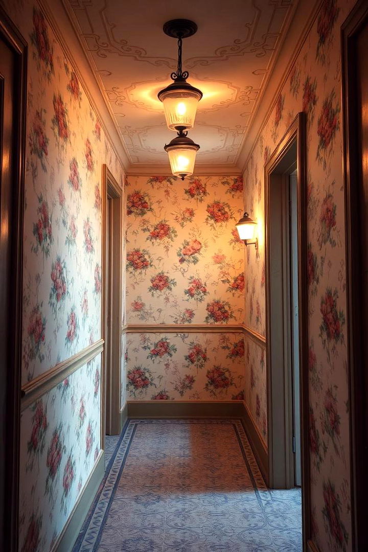 Vintage Floral Charm - 22 Hallway Wallpaper Ideas