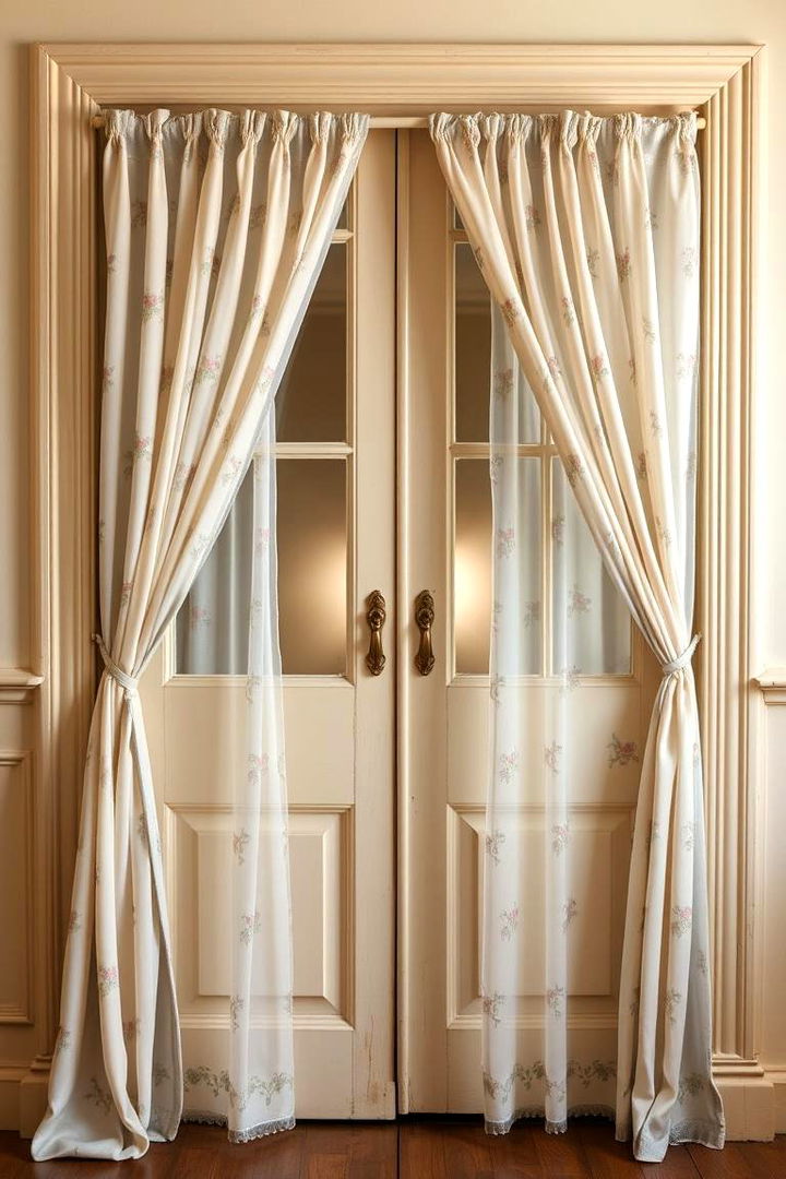 Vintage Floral Inspirations - 22 French Door Curtain Ideas