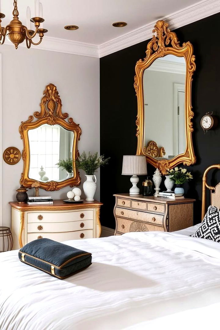 Vintage Glam Appeal - 22 Feminine Black and White Bedroom Ideas