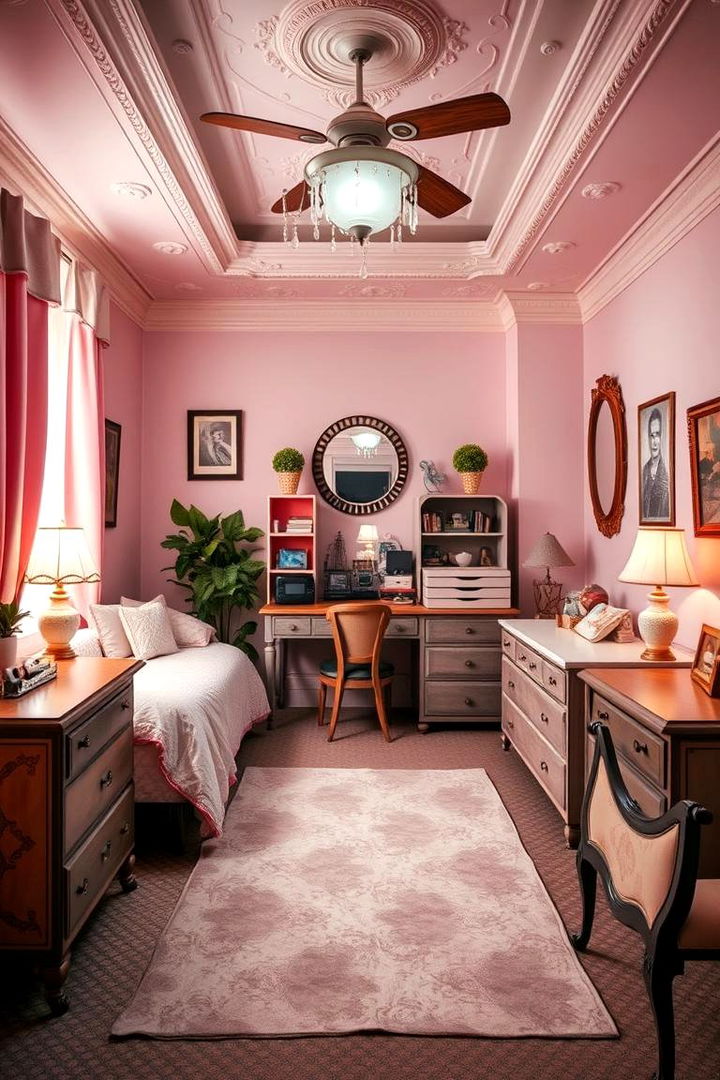 Vintage Glam Appeal - 22 Pink Dorm Room Ideas
