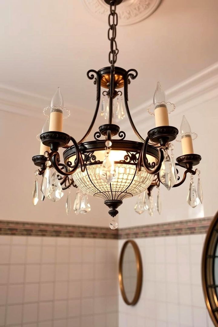Vintage Glam Bathroom Lighting - 22 Bathroom Chandelier Ideas