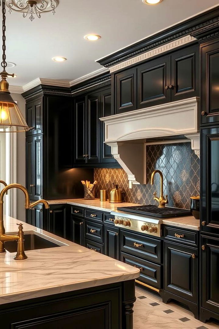 Vintage Glam Revival - 22 Black Kitchen Cabinet Ideas