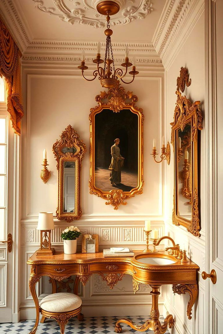 Vintage Gold Accents for Classic Charm - 22 Gold Bathroom Ideas