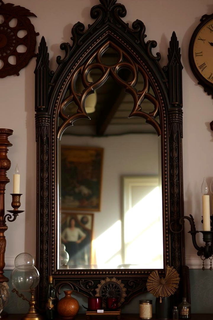 Vintage Gothic Mirrors with Boho Accents - 22 Gothic Boho Decor Ideas