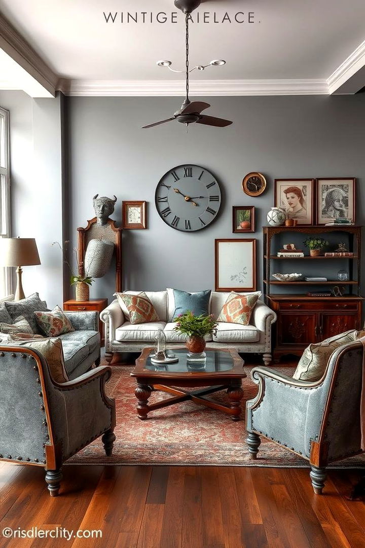 Vintage Gray Vibe with Contemporary Touch - 22 Gray Living Room Ideas