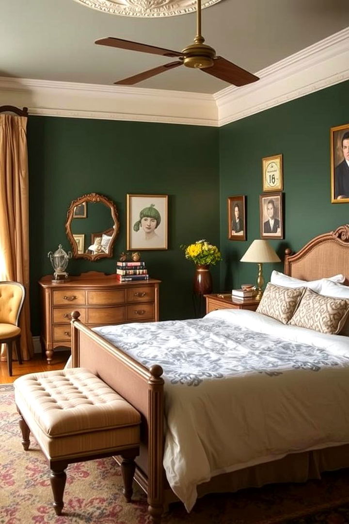 Vintage Green Elements - 22 Forest Green Bedroom Ideas