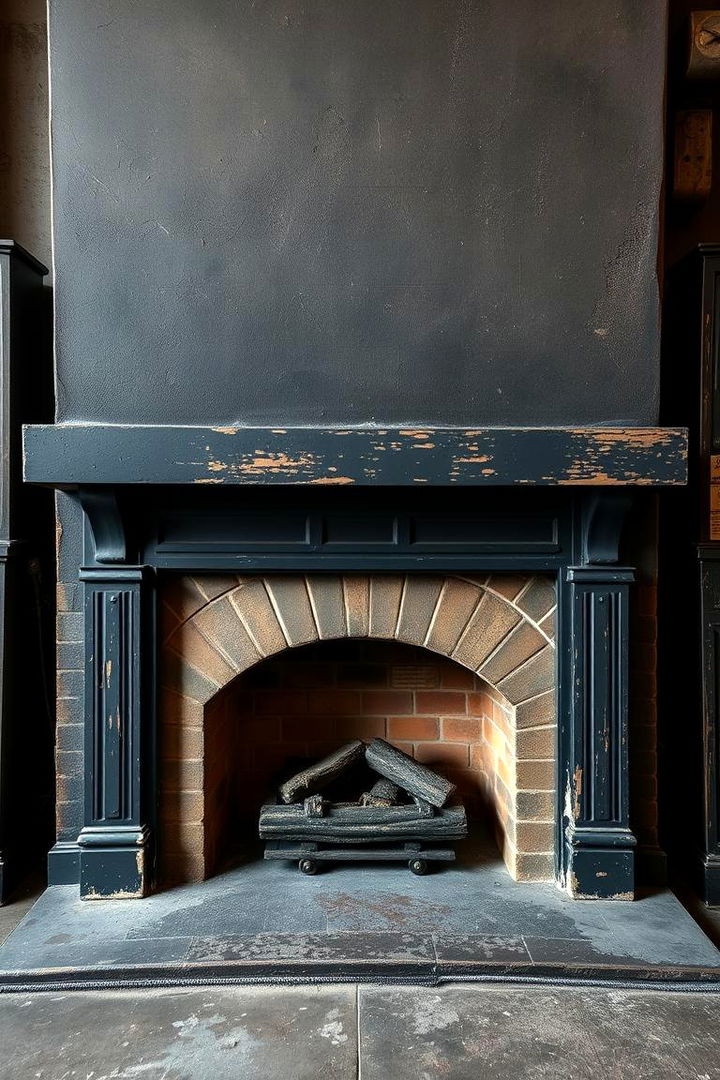 Vintage Industrial Black Fireplace Look - 22 Black Fireplace Ideas