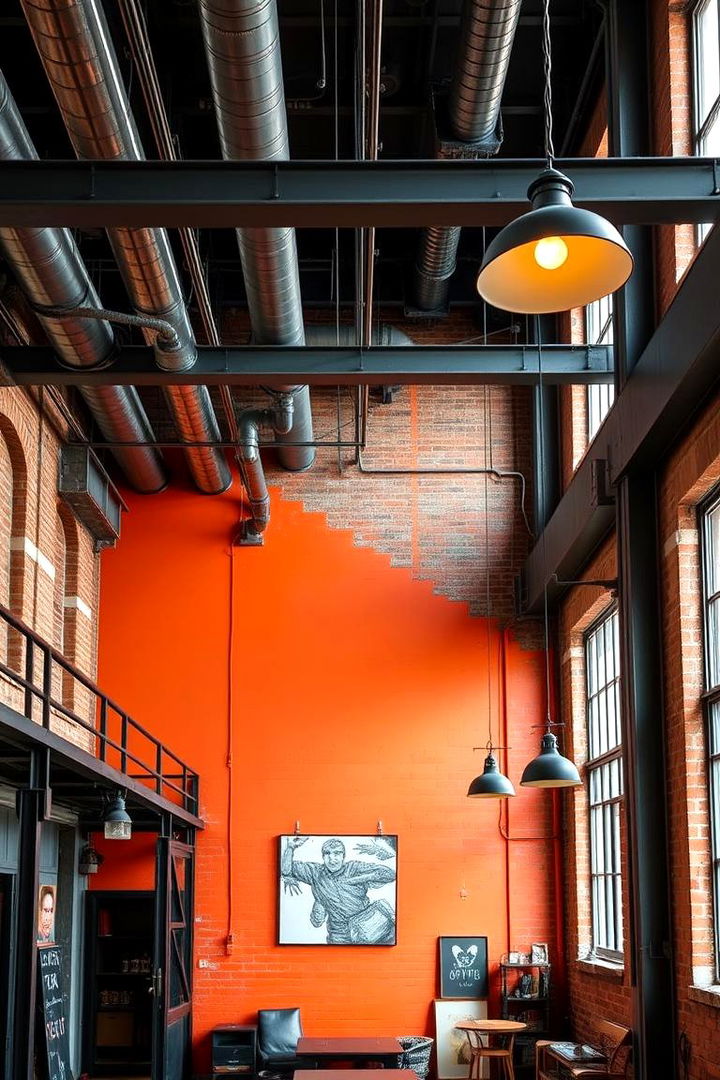 Vintage Industrial Fusion Vibe - 22 Orange Accent Wall Ideas