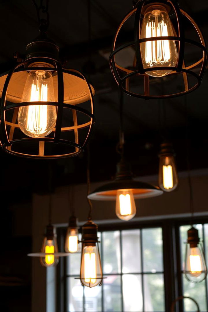 Vintage Industrial Light Fixtures - 22 Boho Farmhouse Decor Ideas