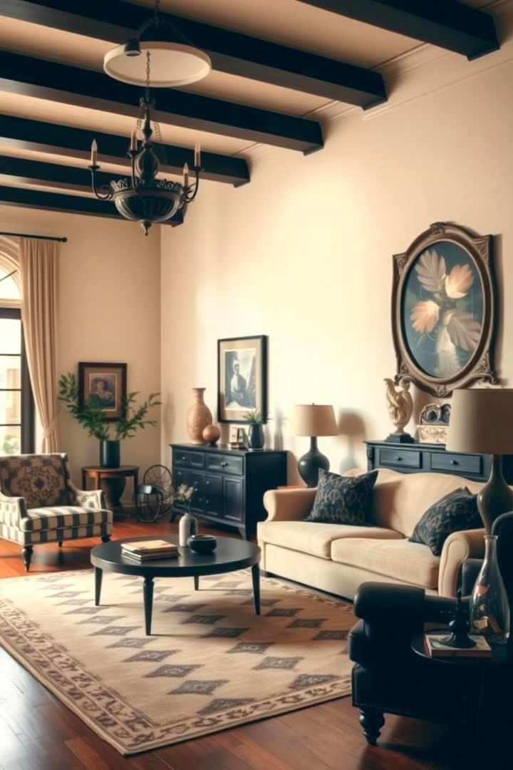 Vintage Inspired Ambiance - 22 Cream and Black Living Room Ideas