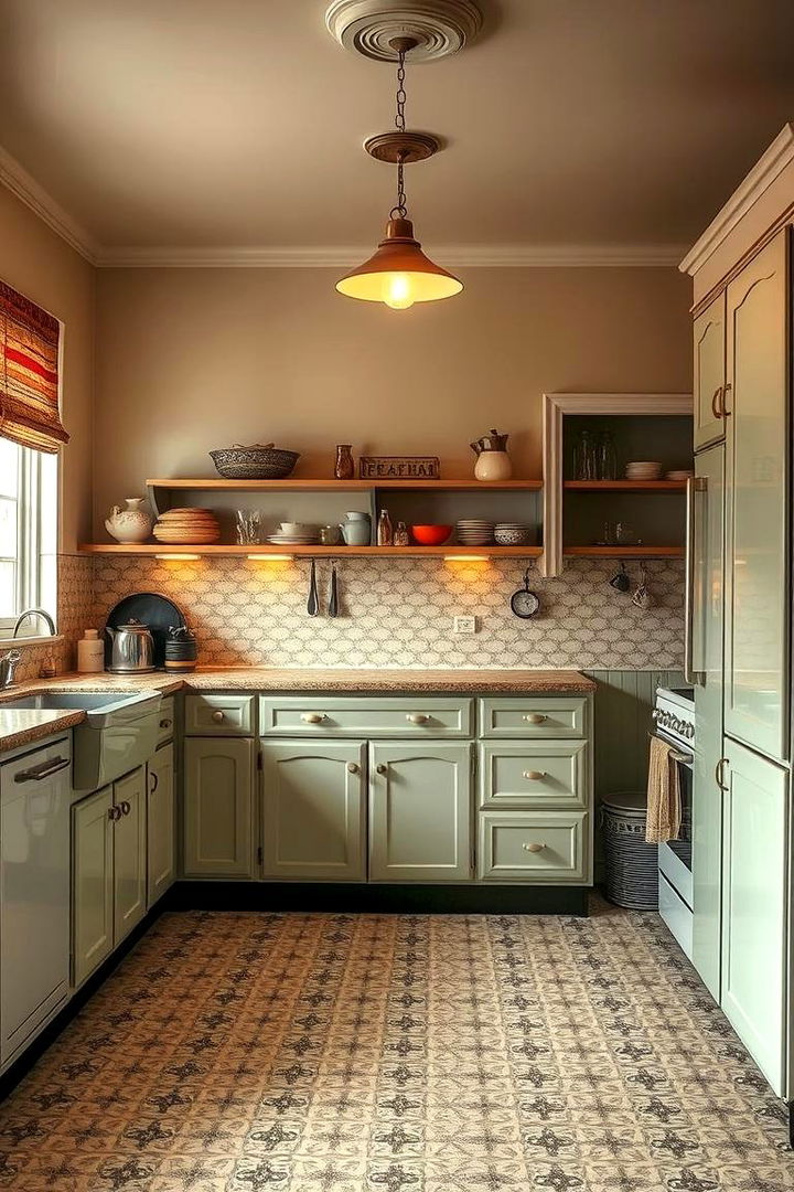 Vintage Inspired Appeal - 22 Linoleum Kitchen Flooring Ideas