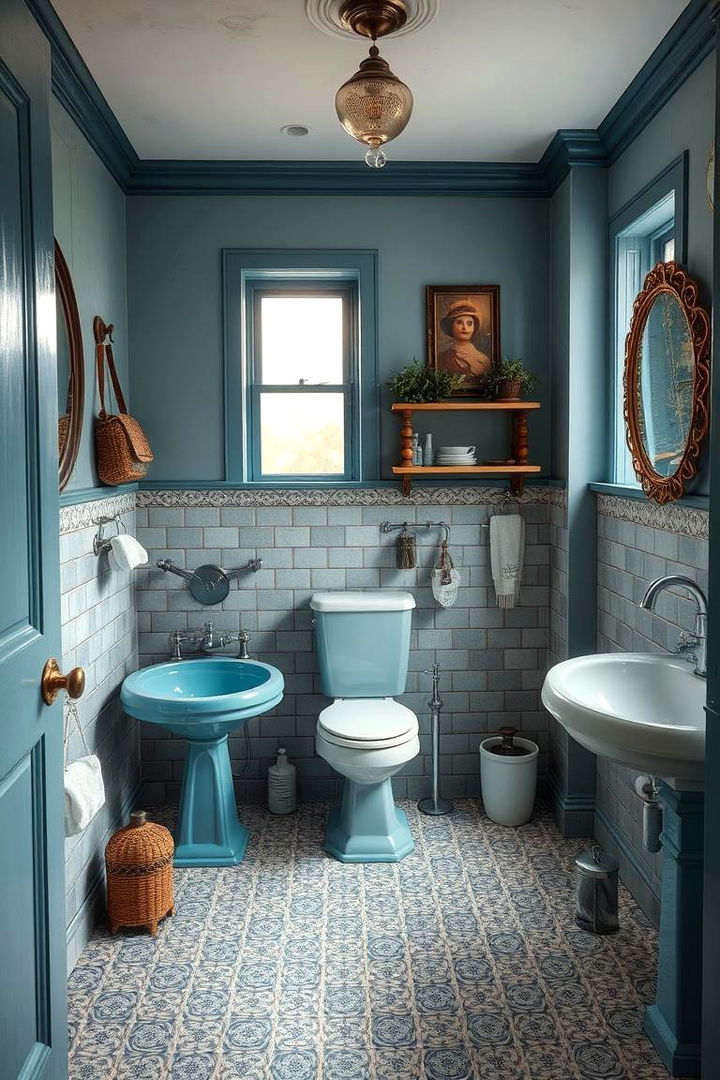 Vintage Inspired Bathroom - 22 Blue and Gray Bathroom Ideas