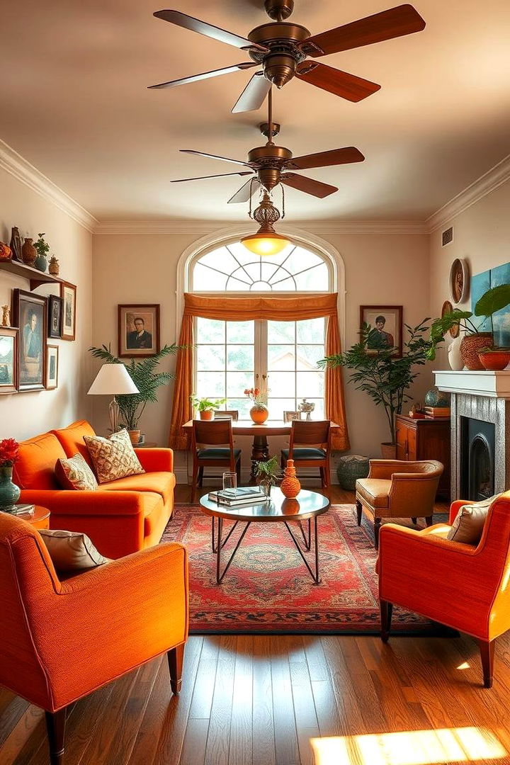 Vintage Inspired Burnt Orange Touch - 22 Burnt Orange Living Room Ideas
