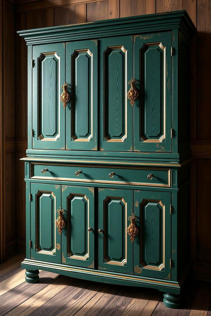 Vintage Inspired Cabinetry - 22 Green and Gold Bathroom Ideas