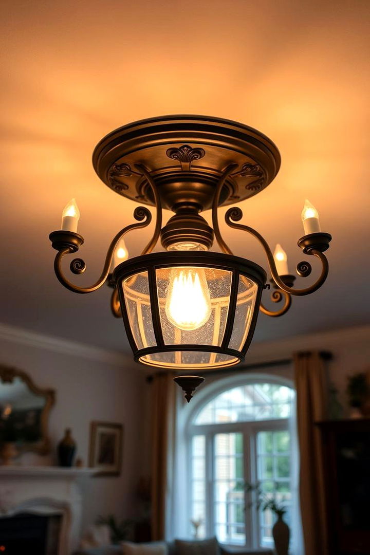 Vintage Inspired Ceiling Fixtures - 22 Living Room Ceiling Lighting Ideas