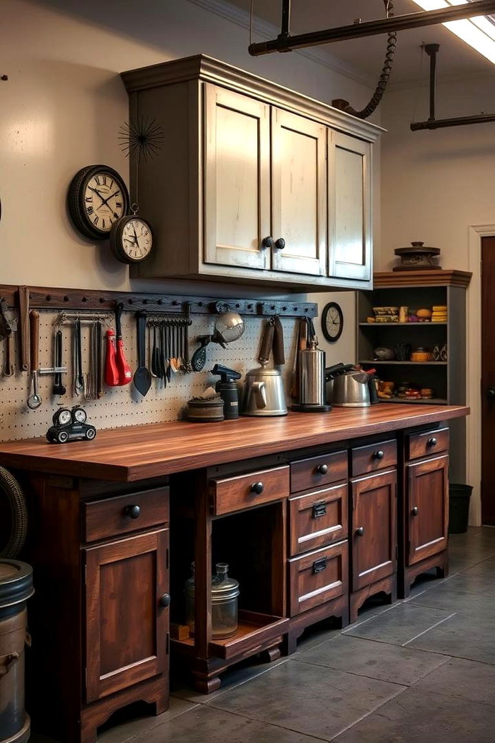 Vintage Inspired Classic Garage Workbench - 22 Garage Workbench Ideas