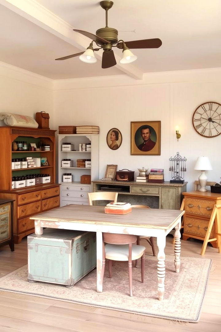 Vintage Inspired Craft Room - 22 Craft Room Ideas