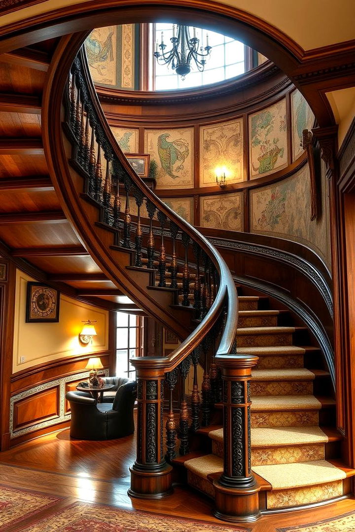 Vintage Inspired Curved Staircase - 22 Curved Staircase Ideas