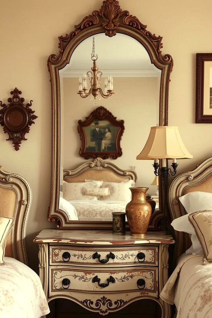 Vintage Inspired Design - 22 Mirror Behind Nightstand Design Ideas