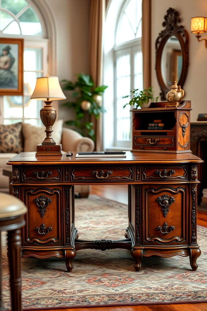 Vintage Inspired Desk Piece - 22 Desk in Living Room Ideas