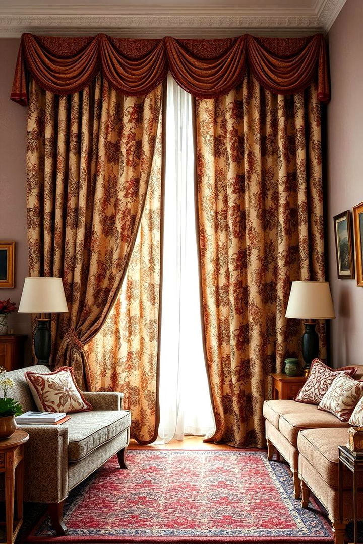 Vintage Inspired Drapery for Retro Sophistication - 22 Living Room Curtain Ideas