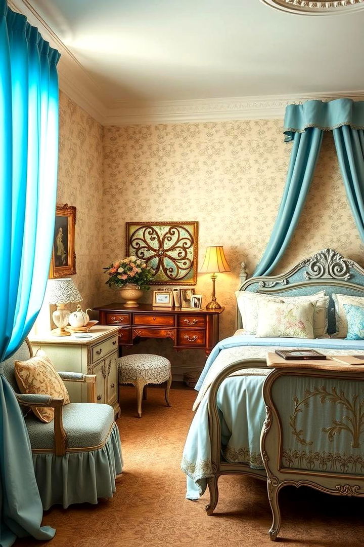Vintage Inspired Elegance - 22 blue and beige bedroom ideas