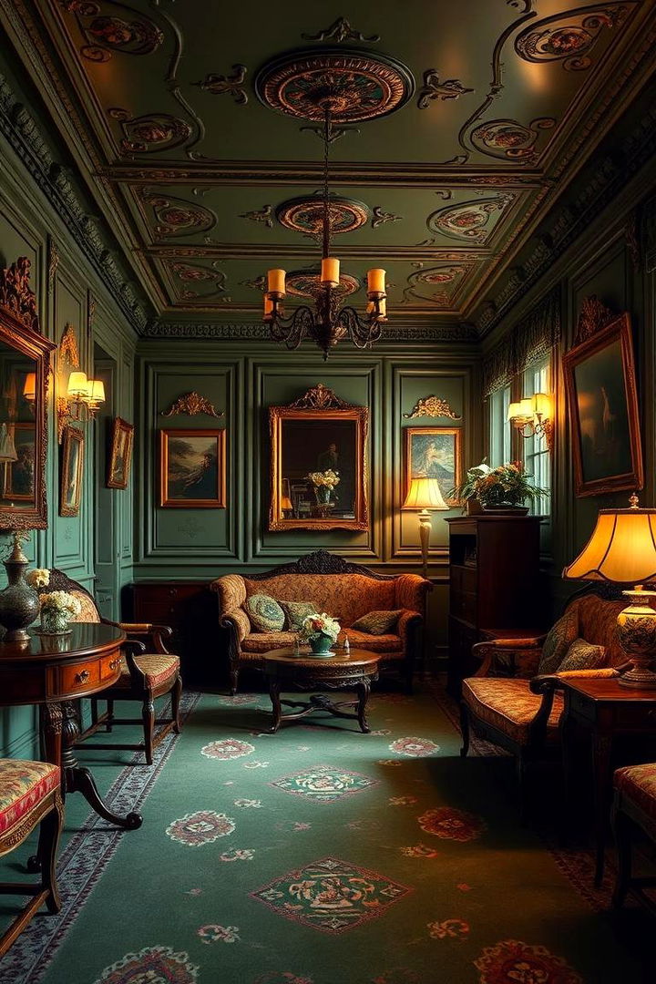 Vintage Inspired Green Elegance - 22 Green Carpet Living Room Ideas