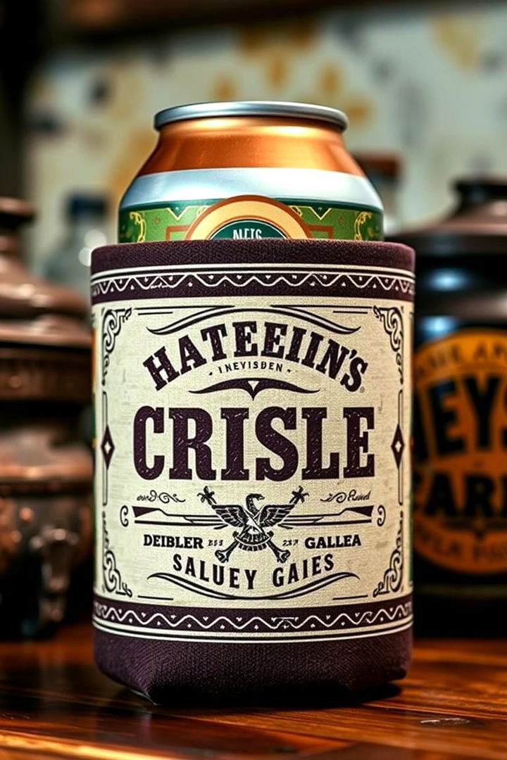 Vintage Inspired Koozie - 22 Wedding Koozie Ideas