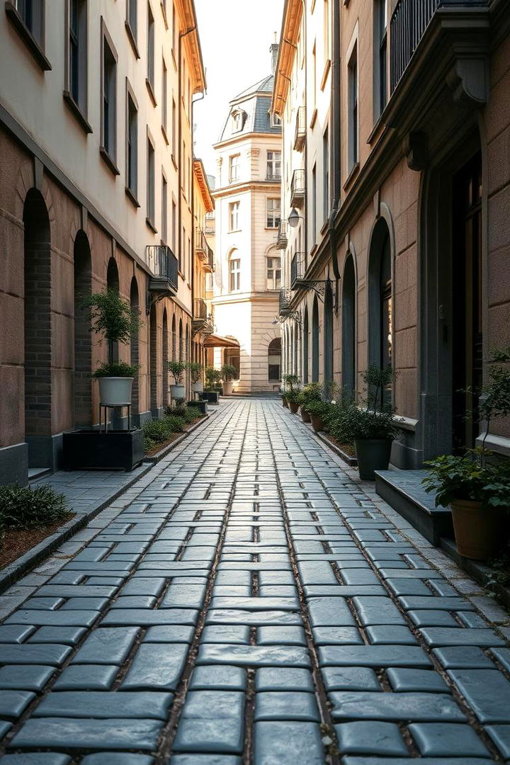 Vintage Inspired Layout - 22 Grey Paver Walkway Ideas