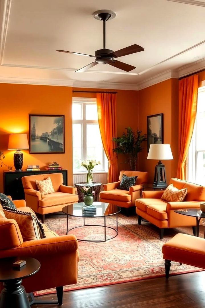Vintage Inspired Living Room - 22 Black and Orange Living Room Ideas