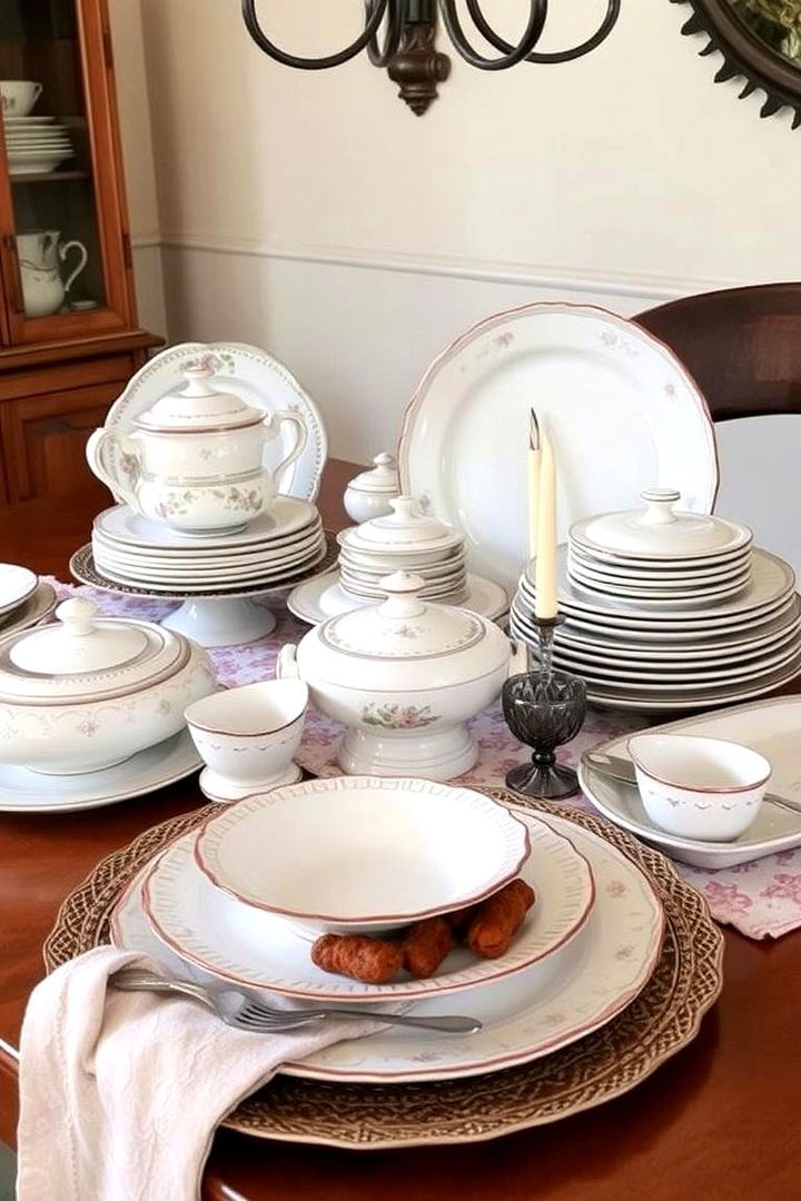 Vintage Inspired Serving Pieces - 22 Friendsgiving Decor Ideas
