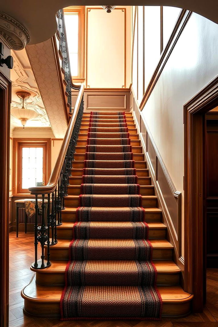 Vintage Inspired Stairway with Modern Comfort - 22 Basement Stair Ideas