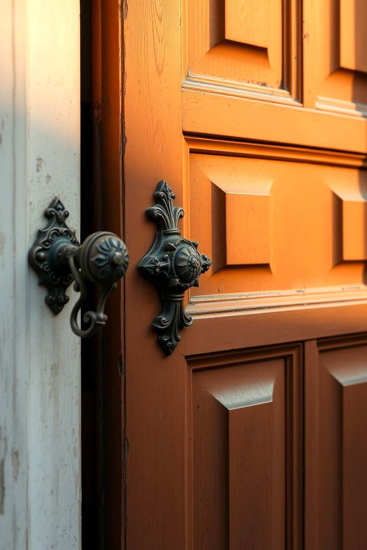 Vintage Iron Detailing - 22 Rustic Front Door Ideas