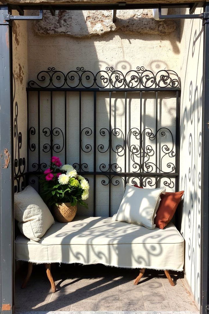 Vintage Iron Fence Nook - 22 Outdoor Reading Nook Ideas