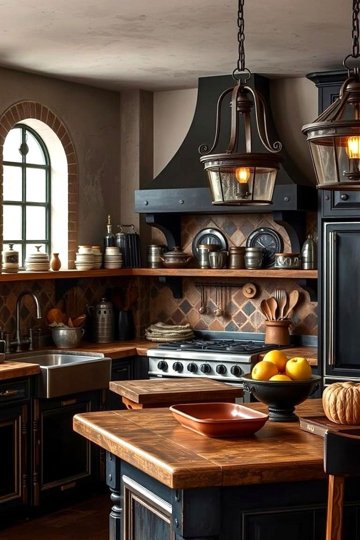Vintage Iron Fixtures - 22 Gothic Kitchen Ideas