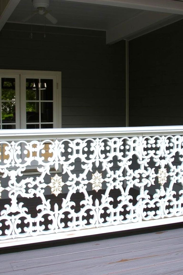 Vintage Iron Lattice Railing - 22 Deck Railing Ideas
