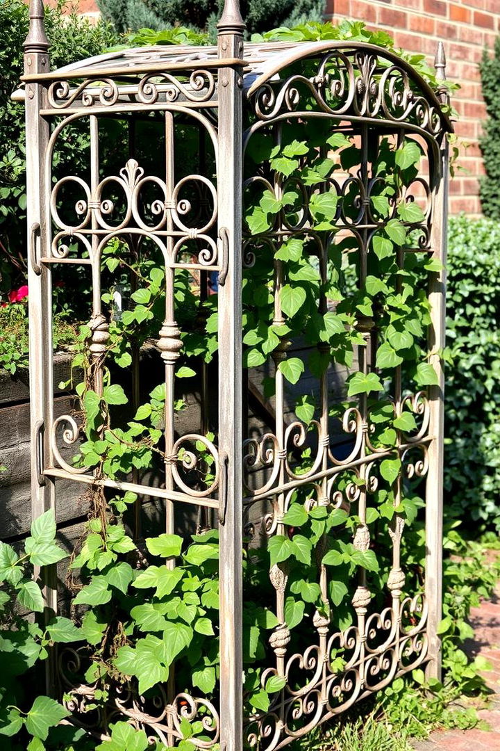 Vintage Iron Trellis - 22 Garden Trellis Ideas