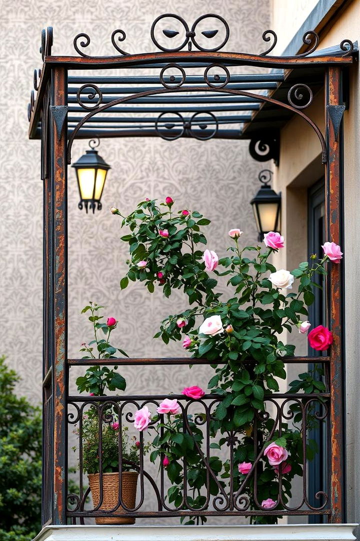 Vintage Iron Trellis - 22 Balcony Trellis Ideas