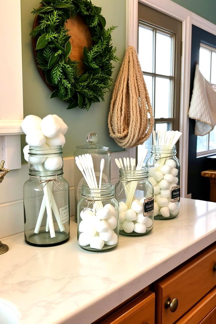 Vintage Jars for Charming Storage Solutions - 22 Bathroom Counter Organization Ideas
