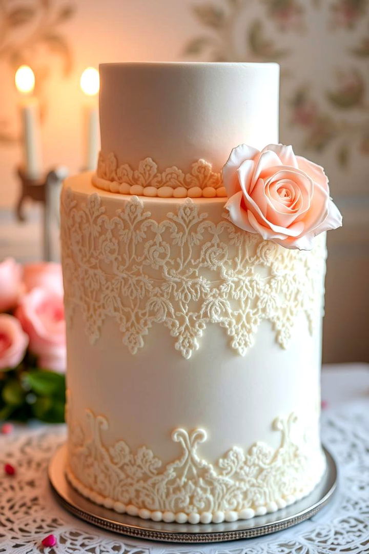 Vintage Lace Cake - 22 Wedding Cake Ideas