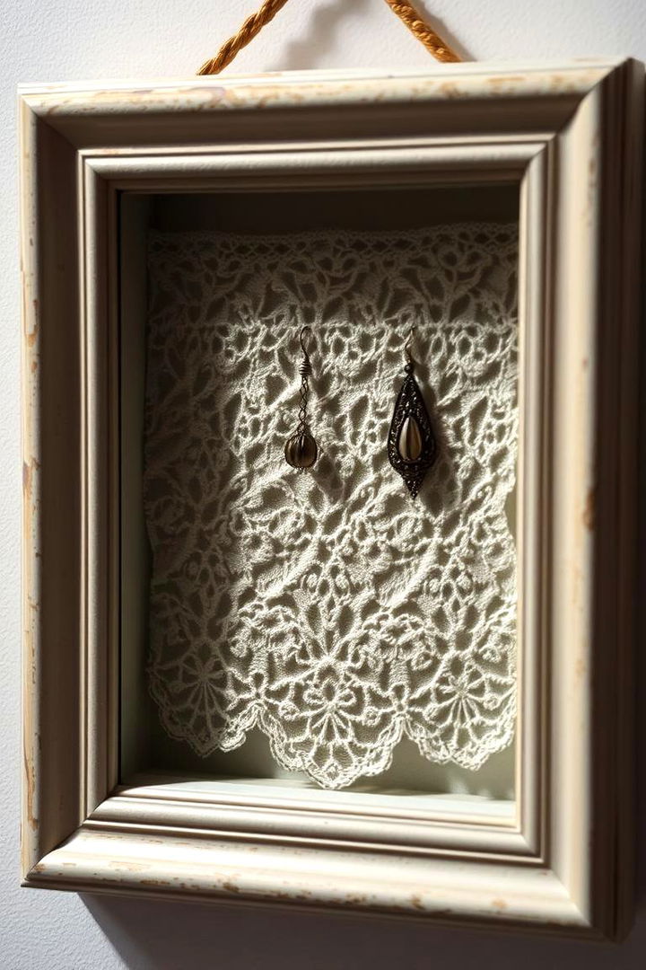 Vintage Lace Organizer - 22 Earring Storage Ideas