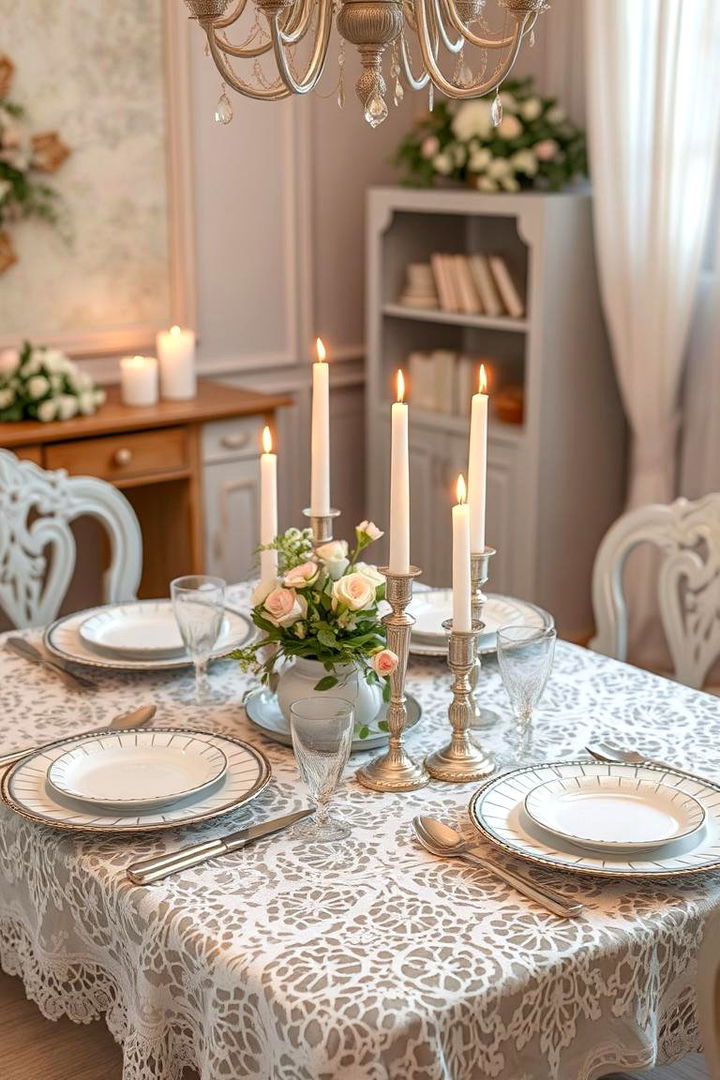 Vintage Lace Tablescape - 22 Tablescape Ideas