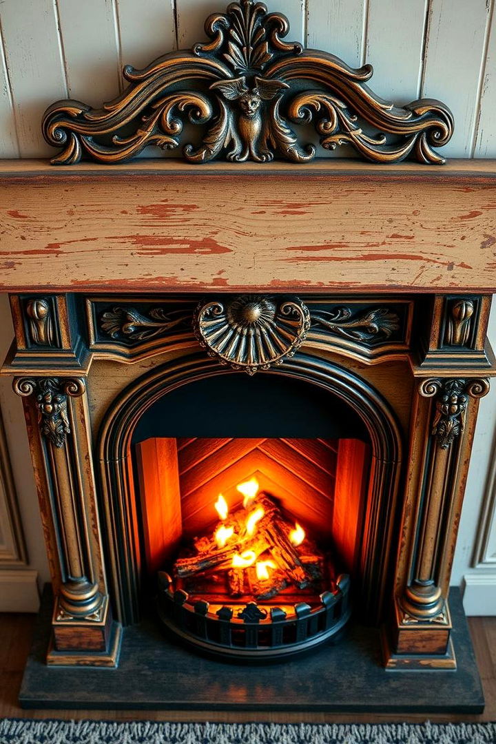 Vintage Mantel Faux Fireplace - 22 Faux Fireplace Ideas
