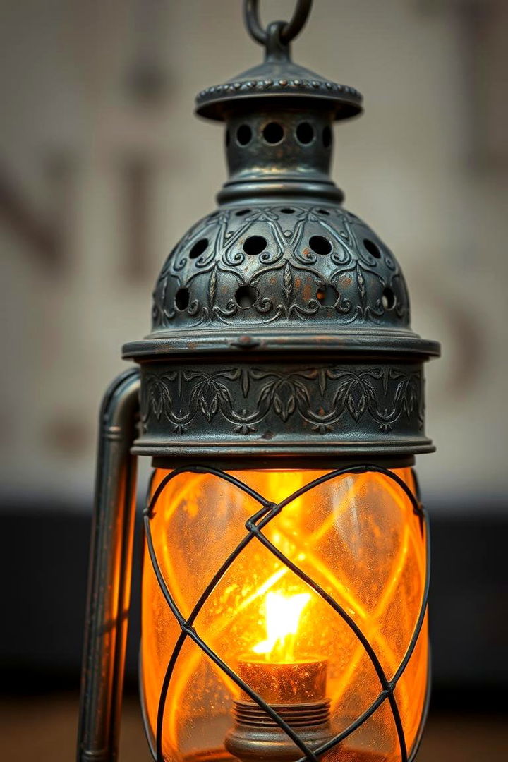 Vintage Metal Lantern Glow - 22 Lantern Centerpiece Ideas